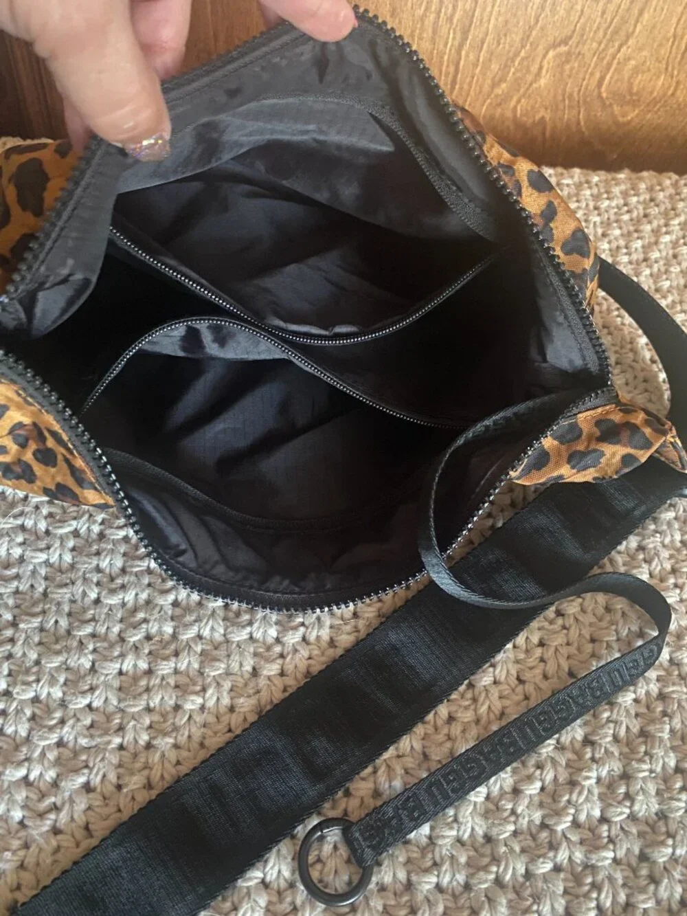 Medium Nylon Crescent Bag in Leopard - Picture 5 of 6